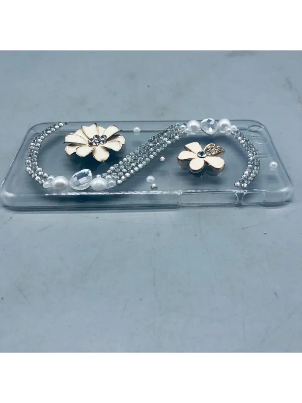 Phone case 6s embellished floral bling clear READ